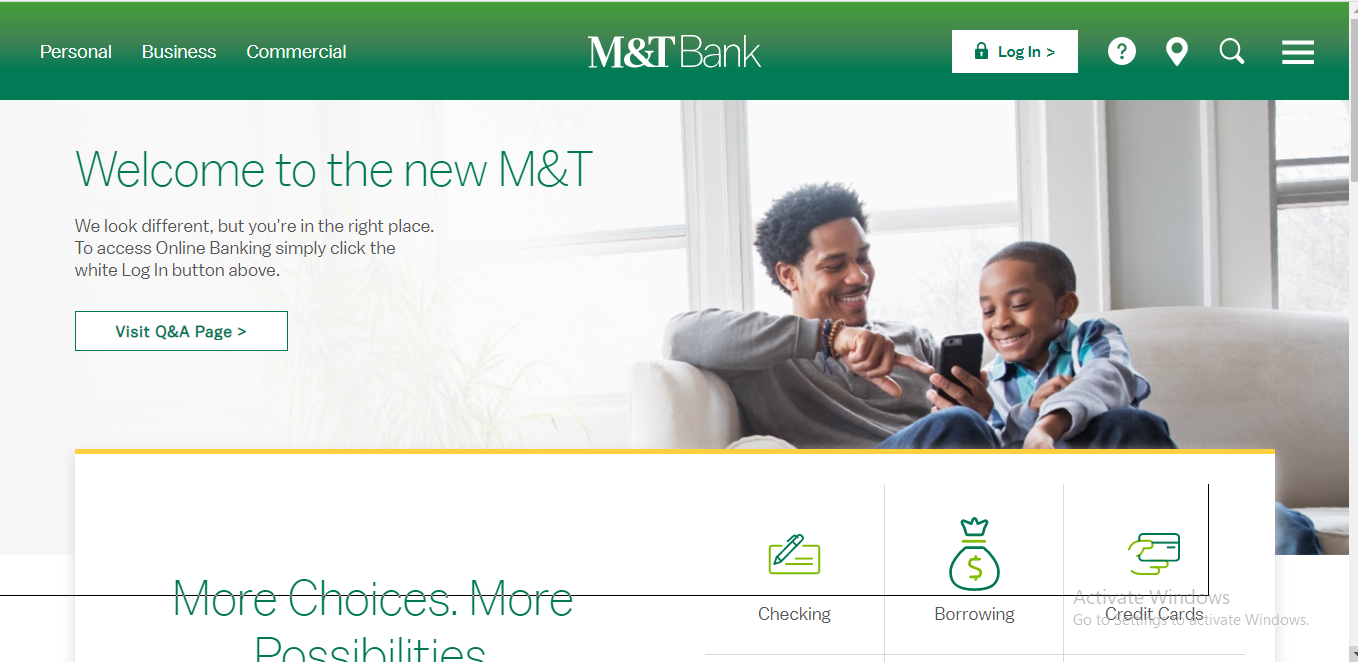 m and t online banking