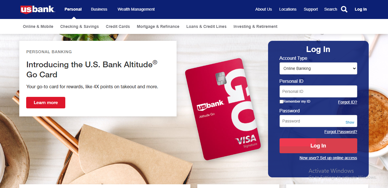 us bank online account access