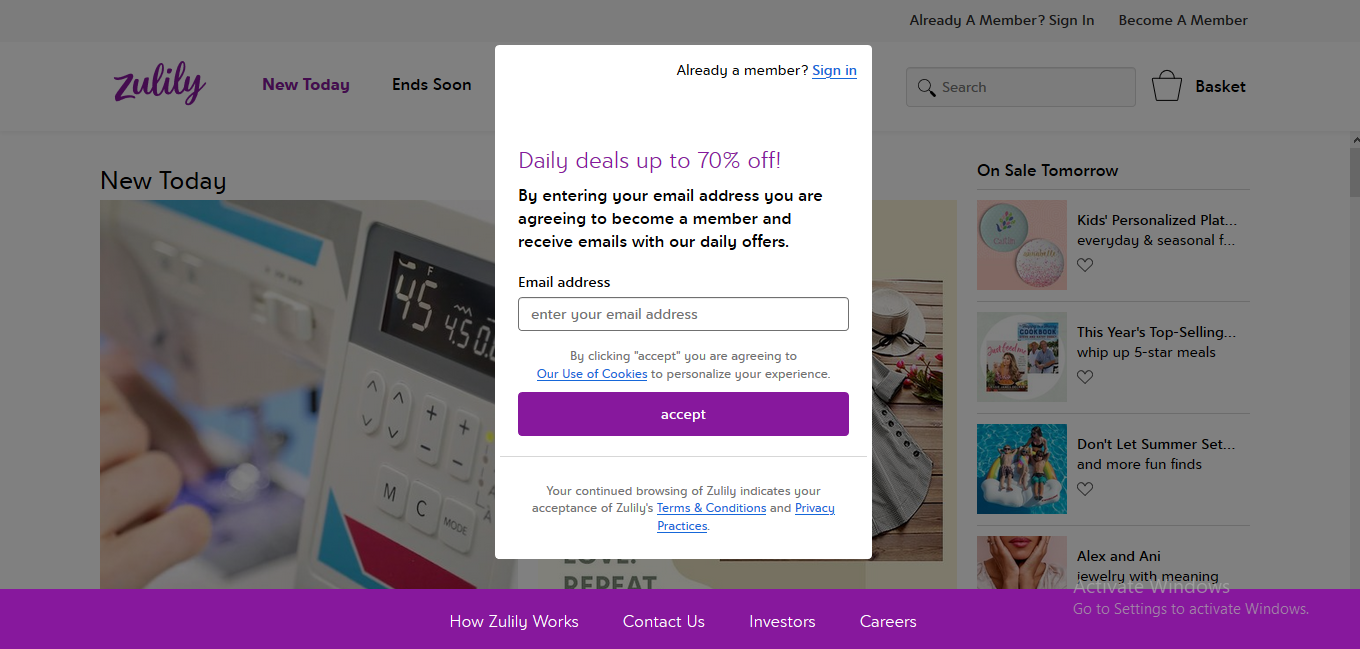 Zulily Credit Card Sign up