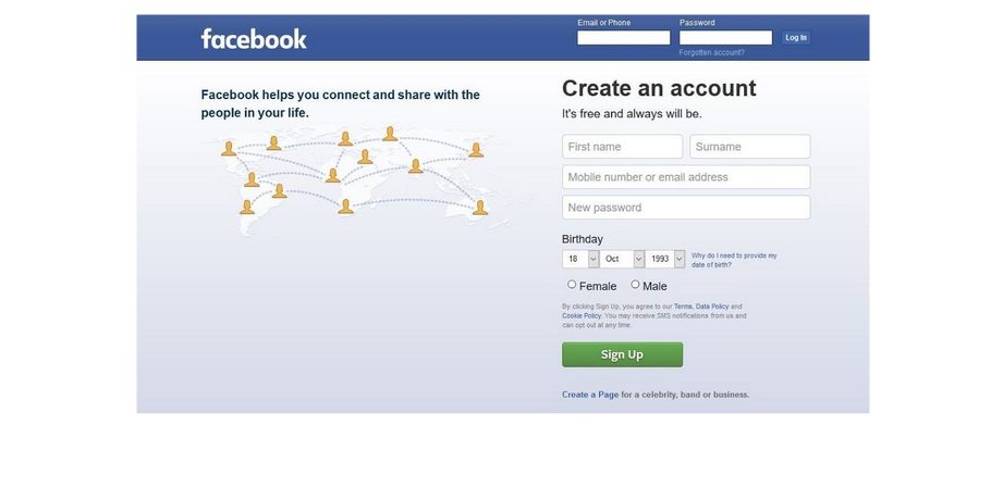 How to Sign Up Facebook New Account