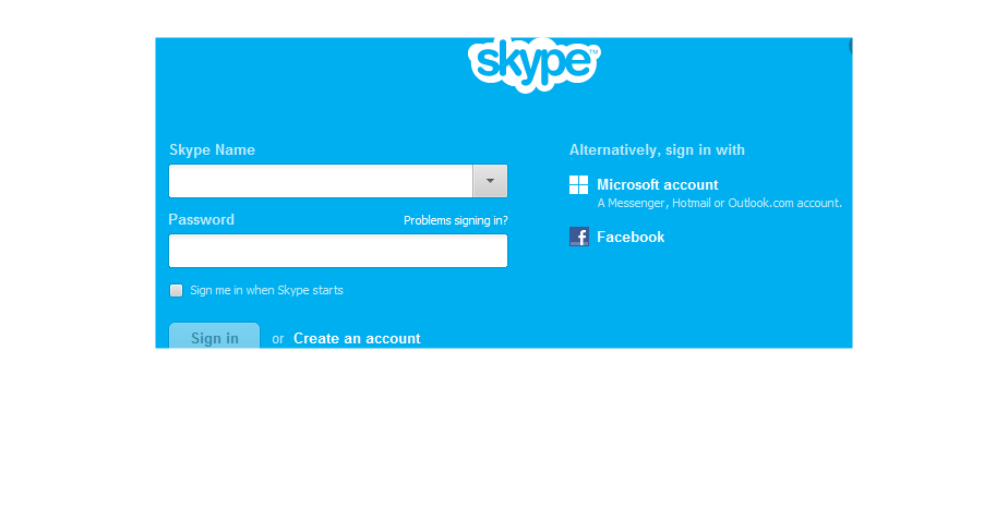 Sign in to Skype